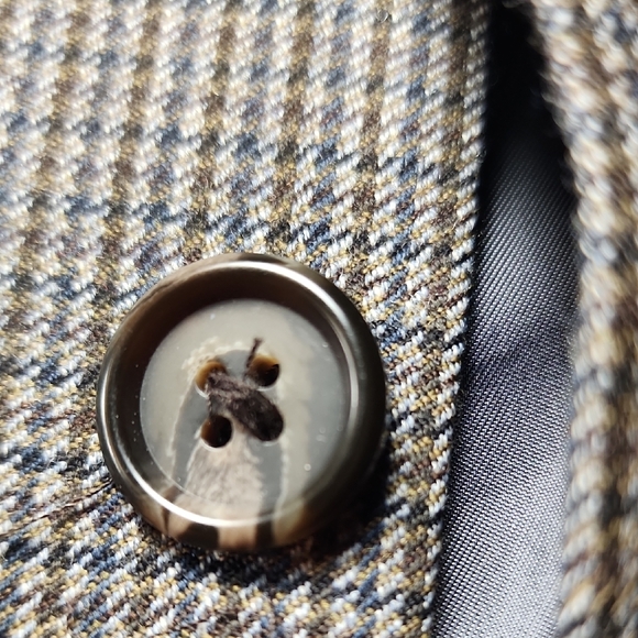 RALPH LAUREN | Gray Houndstooth 100% Wool Two Button Notched Lapel Blazer | 52L - Picture 16 of 16